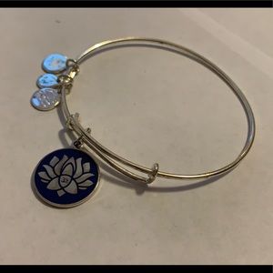 Alex and Ani LOTUS PEACE PETALS Blue Charm Bangle